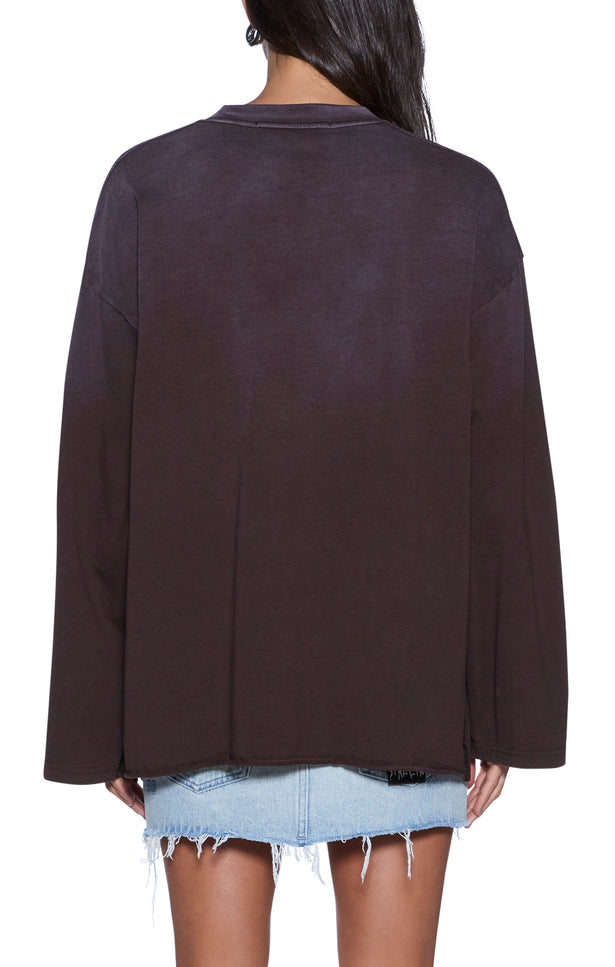 Ksubi Ranch Altar Boyfriend LS Tee Choc - Brown