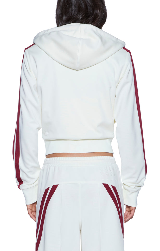 Ksubi Carter Slim Hoodie Off White Burgundy - Off White
