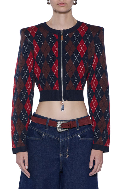 Ksubi Fable Cardi - Red argyle