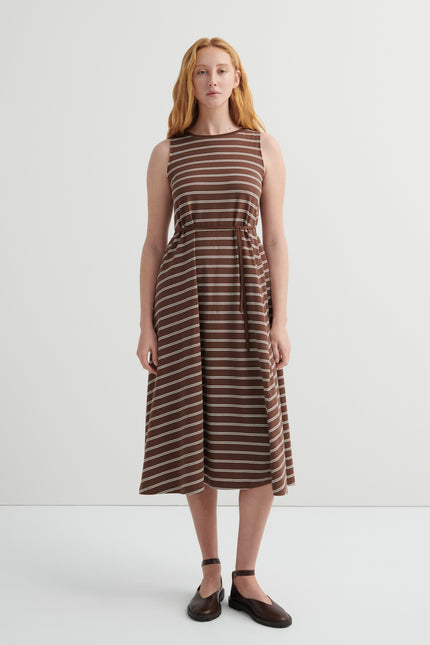 Kowtow Tank Swing Dress - Brown Stripe