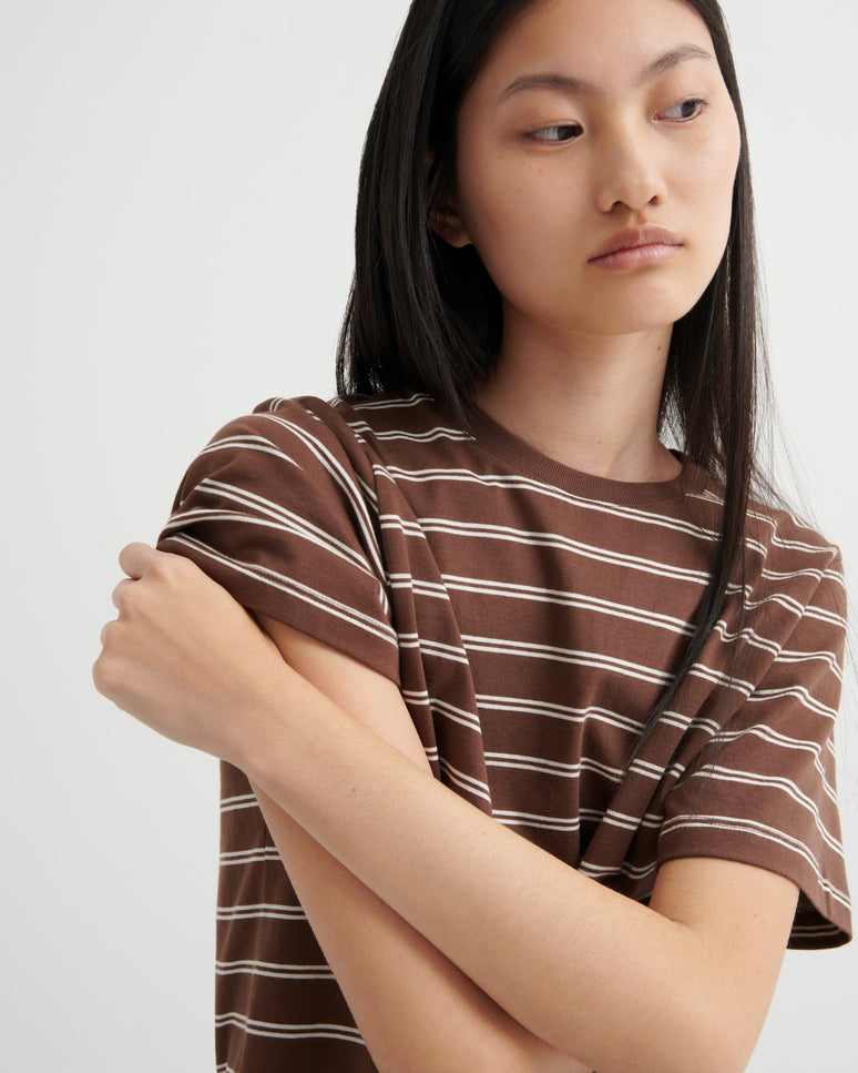 Kowtow Classic Tee - Brown Stripe