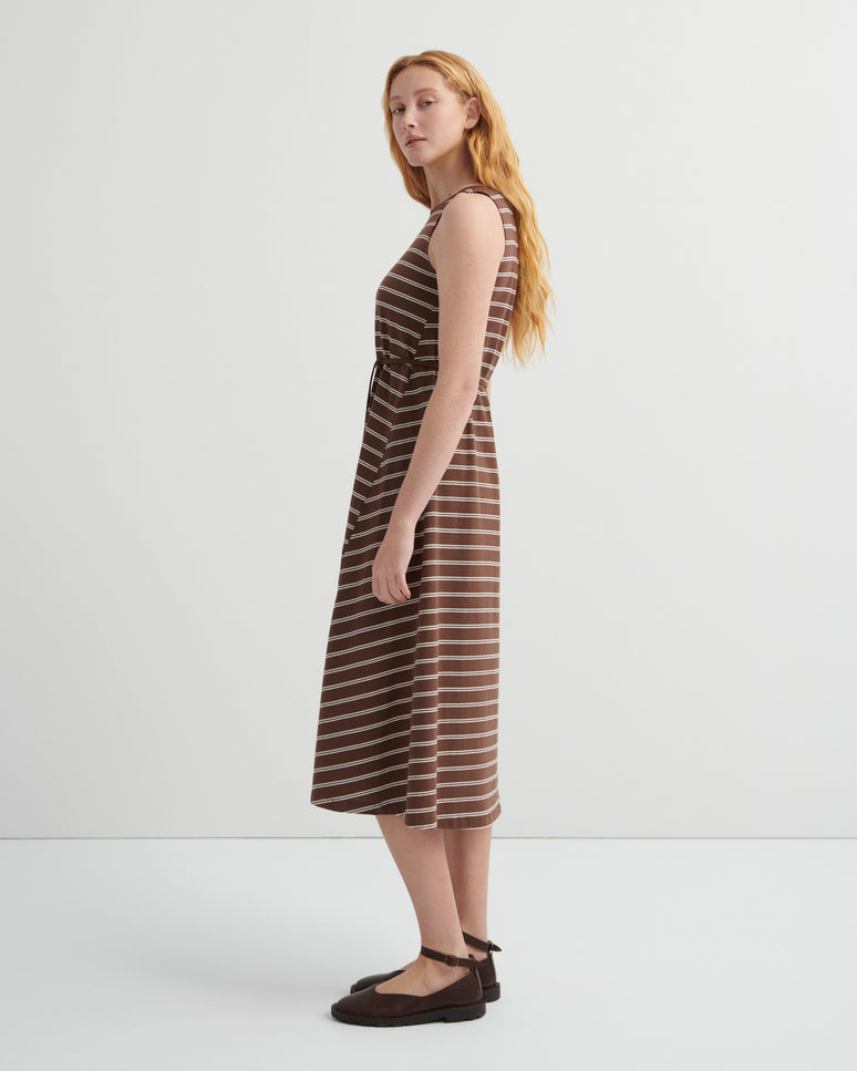 Kowtow Tank Swing Dress - Brown Stripe