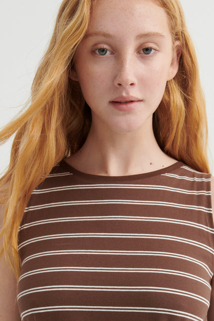 Kowtow Tank Swing Dress - Brown Stripe
