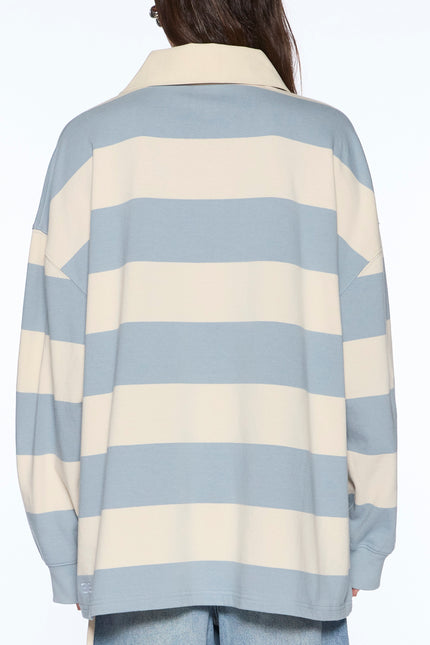 Ksubi Rugged Rugby Jersey Blue Steel Bone - Charcoal