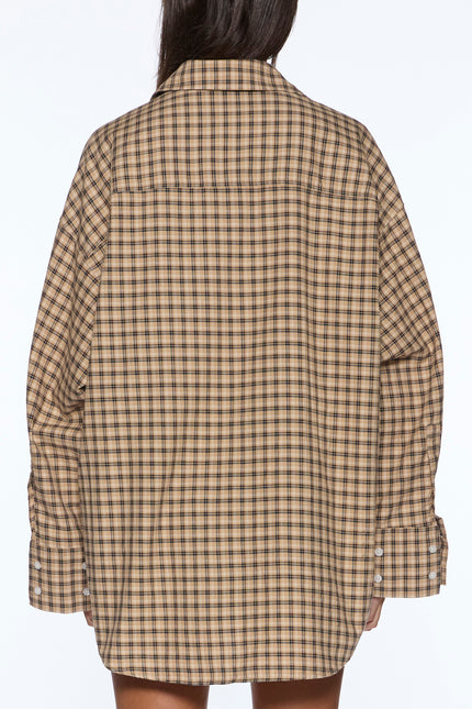 Ksubi Astra Long Sleeve Shirt - Tan Plaid