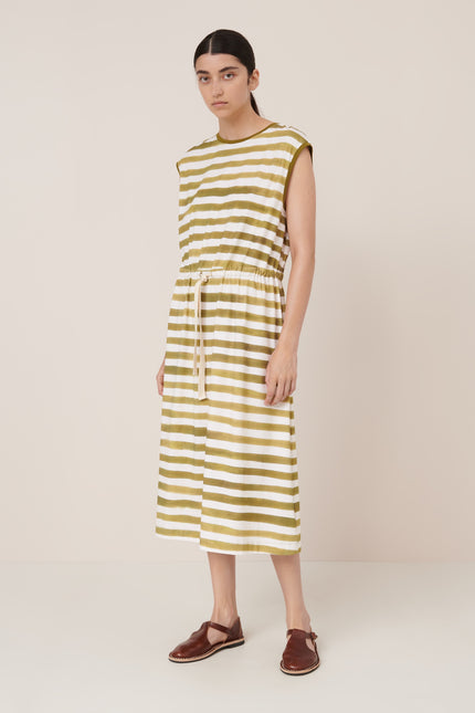 Kowtow Wave Dress - Brushstroke Stripe