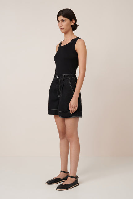 Kowtow Outline Shorts - Black Denim