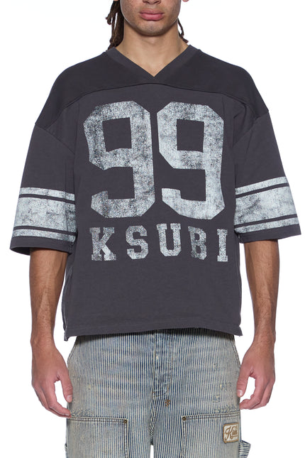 Ksubi Halftime SS Duke Jersey - Black Fade Charcoal
