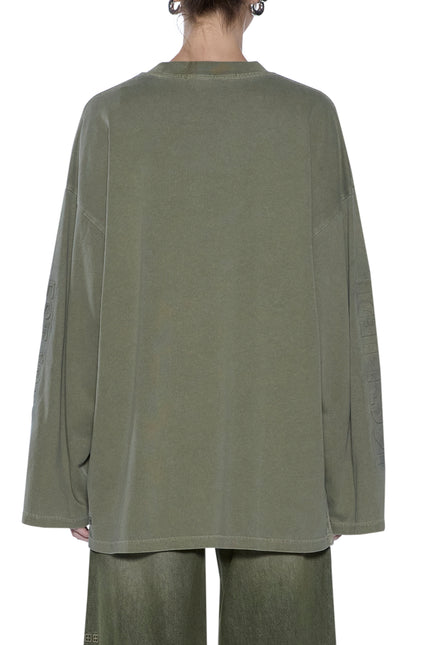Ksubi State Stencil Boyfriend LS Tee Militant - Khaki