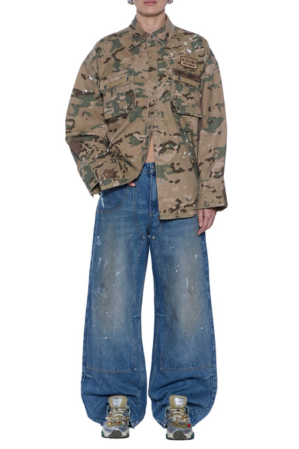 Ksubi Astra Cargo LS Shirt - Woodland Camo