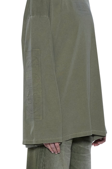 Ksubi State Stencil Boyfriend LS Tee Militant - Khaki
