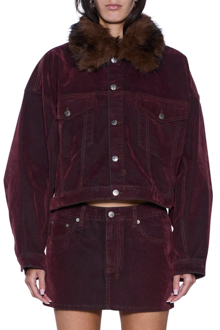 Ksubi Relaxed Trucker Jacket Merlot - Burgundy