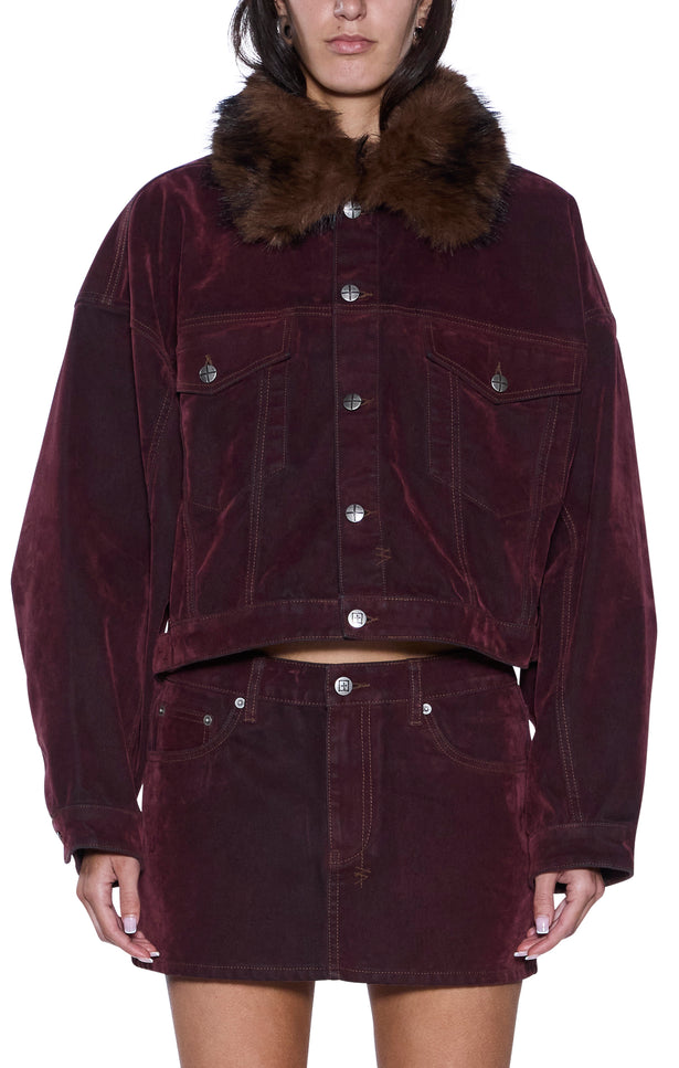 Ksubi Relaxed Trucker Jacket Merlot - Burgundy