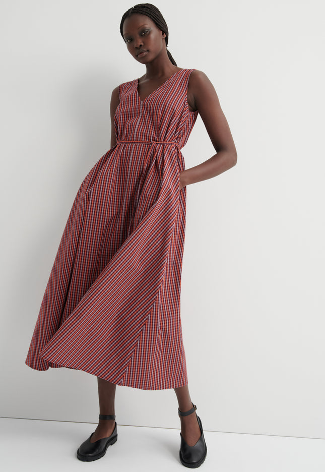 Kowtow Belle Dress - Maroon Check