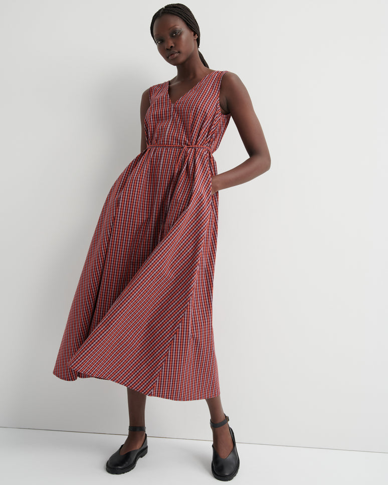 Kowtow Belle Dress - Maroon Check