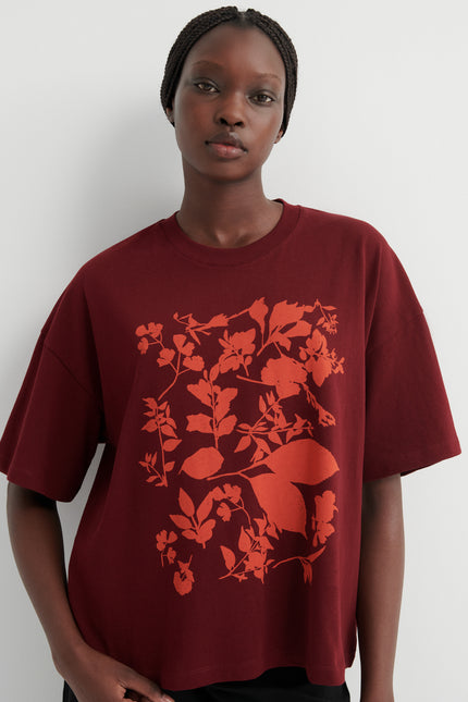 Kowtow Stencil Tee - Maroon