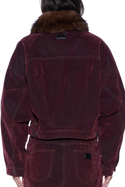 Ksubi Relaxed Trucker Jacket Merlot - Burgundy