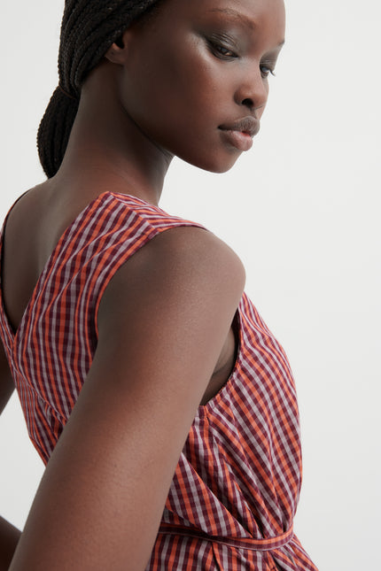 Kowtow Belle Dress - Maroon Check
