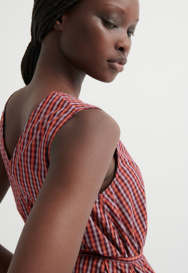 Kowtow Belle Dress - Maroon Check