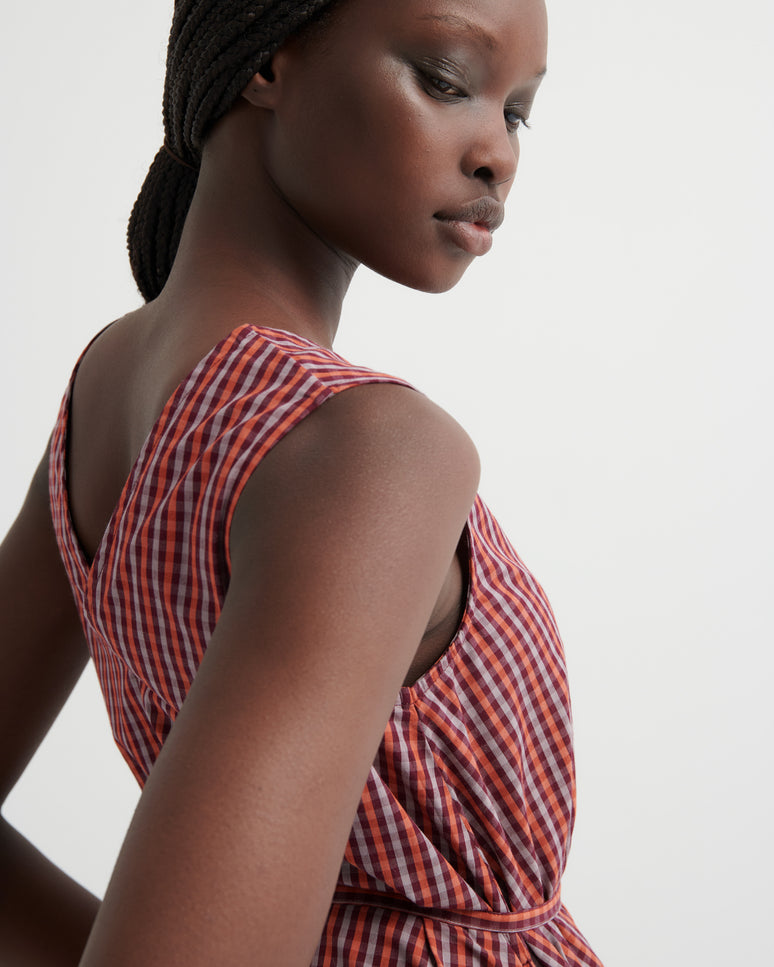 Kowtow Belle Dress - Maroon Check