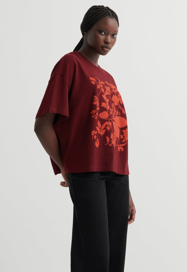 Kowtow Stencil Tee - Maroon
