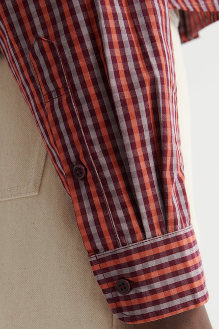 Kowtow Lauren Shirt - Maroon Check