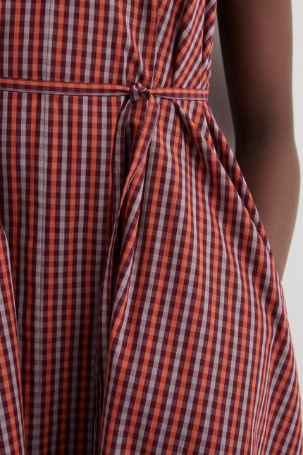 Kowtow Belle Dress - Maroon Check