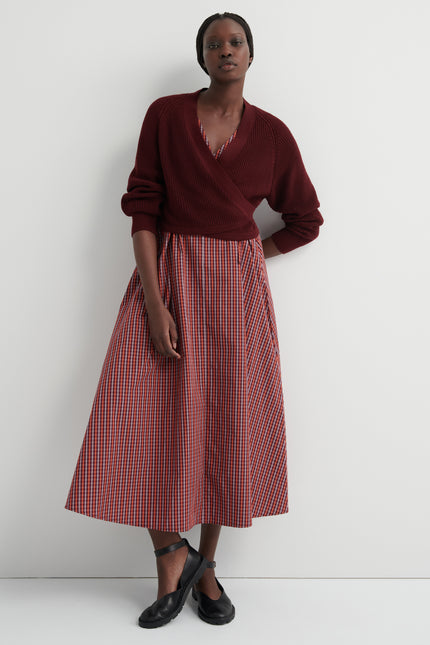 Kowtow Belle Dress - Maroon Check