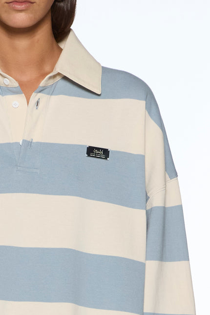 Ksubi Rugged Rugby Jersey Blue Steel Bone - Charcoal