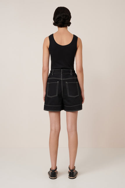 Kowtow Outline Shorts - Black Denim