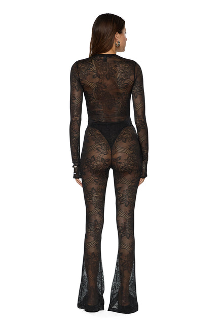 Ksubi Adele Long Sleeve Bodysuit Black Lace - Black