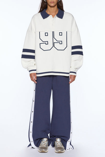 Ksubi 99 Boyfriend Polo Sweatshirt - Vintage White