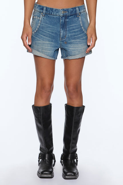 Ksubi Slouch Short Texas Blue Studded