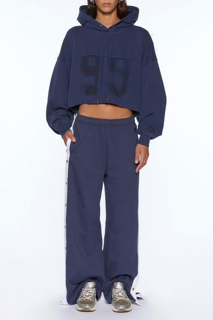 Ksubi Oh G Hoodie Cropped - Ink Blue