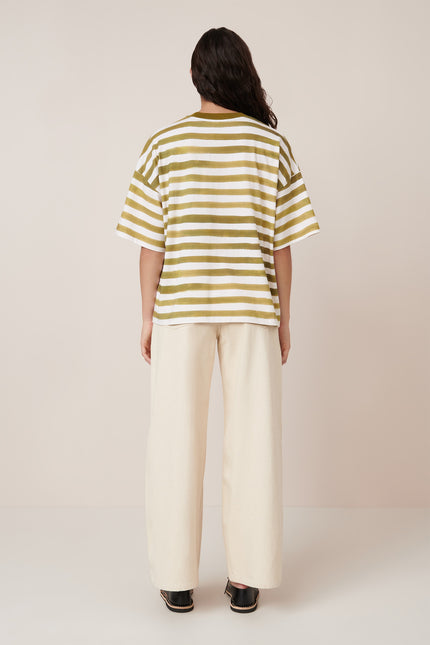 Kowtow Oversized Boxy tee - Brushstroke Stripe