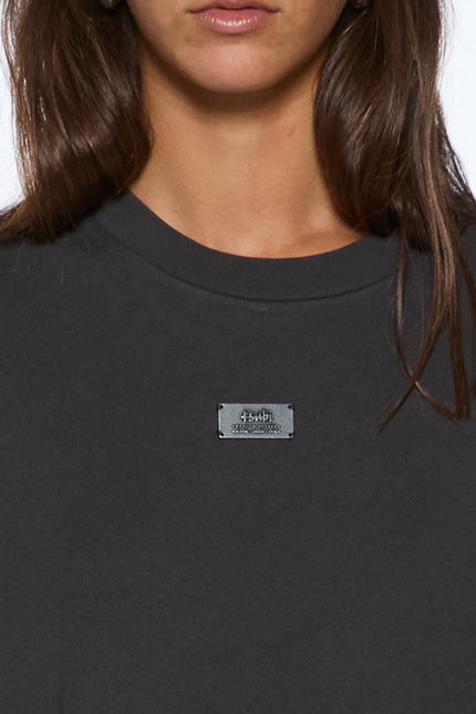 Ksubi Badge Ksuper Tee Washed Black - Charcoal