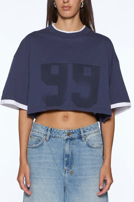 Ksubi 99 Boyfriend Cropped SS Tee - Ink Blue