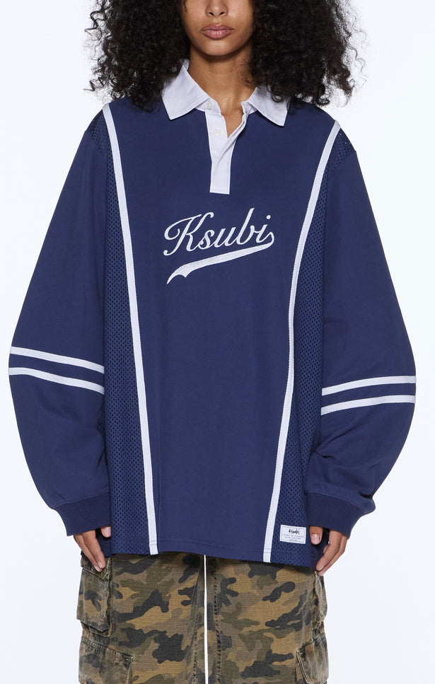 Ksubi Playoff LS Polo Jersey - Navy