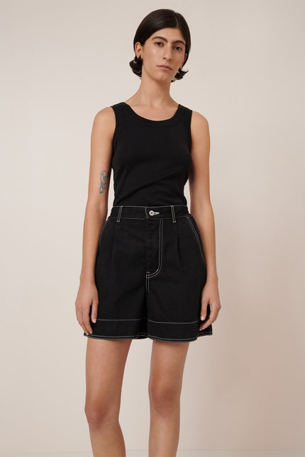 Kowtow Outline Shorts - Black Denim