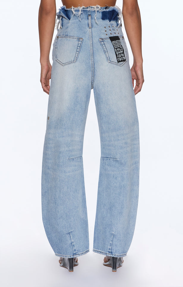 Ksubi Hi Barrel Jean Cutoff Vapour - Denim