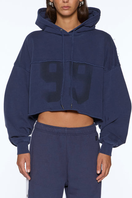 Ksubi Oh G Hoodie Cropped - Ink Blue