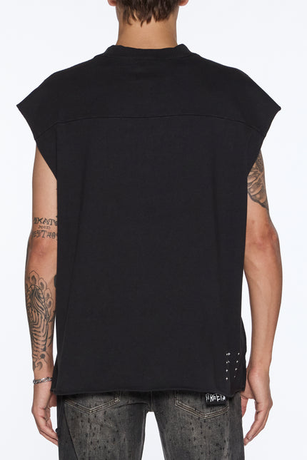 Ksubi Touchdown Ekcess Cut Off Tank - Jet Black