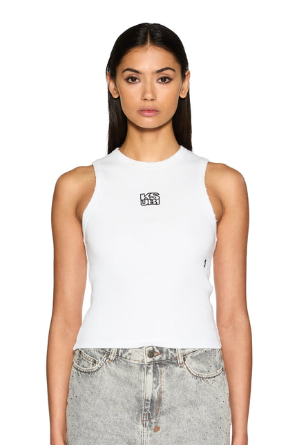 Ksubi Stacked Syndicate Tank Xtra - White