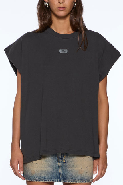Ksubi Badge Ksuper Tee Washed Black - Charcoal