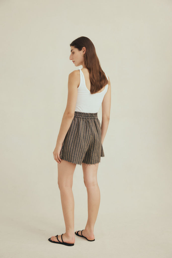 Marle Anzu Short - Black/Tan stripe